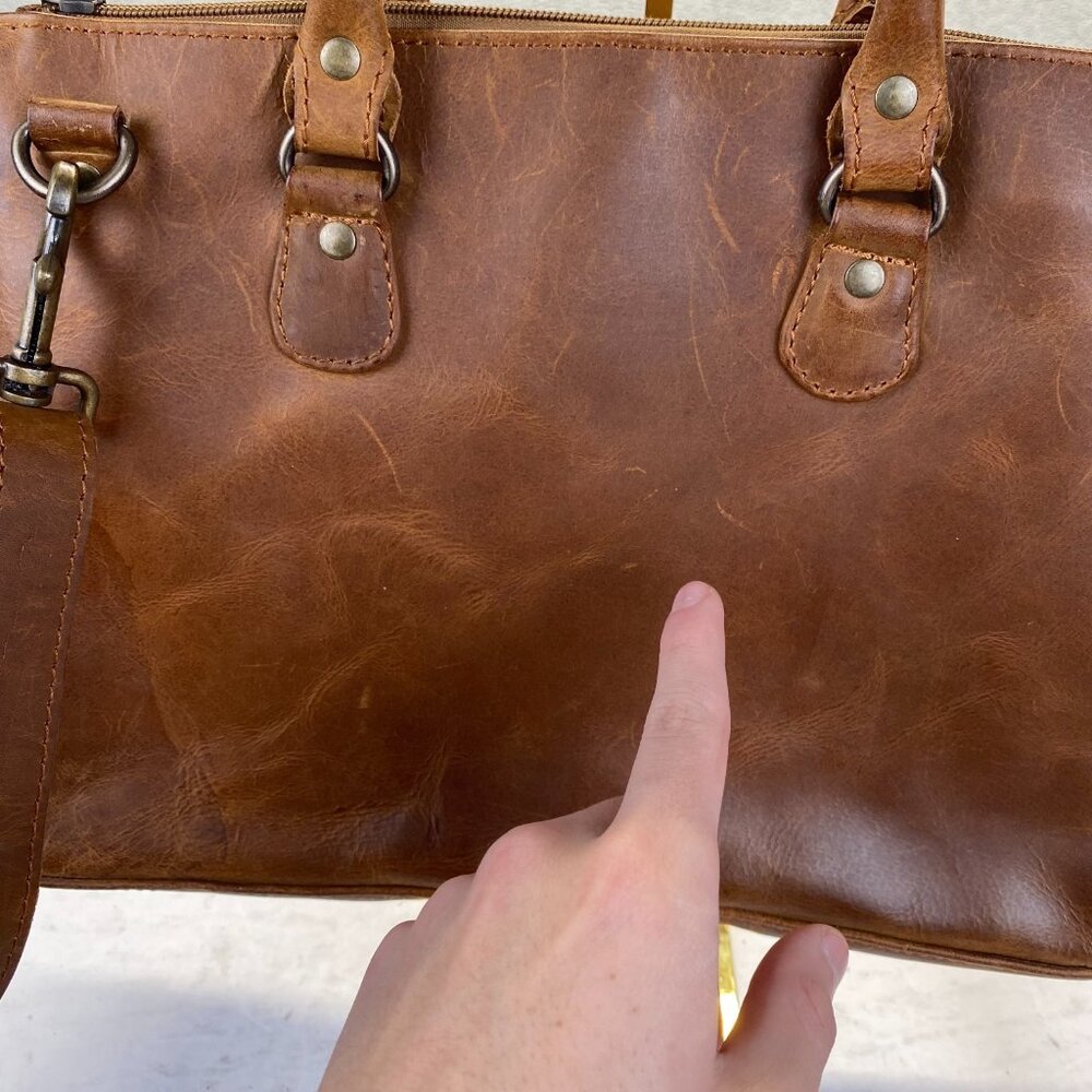 Women's Tote Genuine Excellent Brown Leather Shoulder Lady Purse Crossbody Bag - Picture 8 of 15